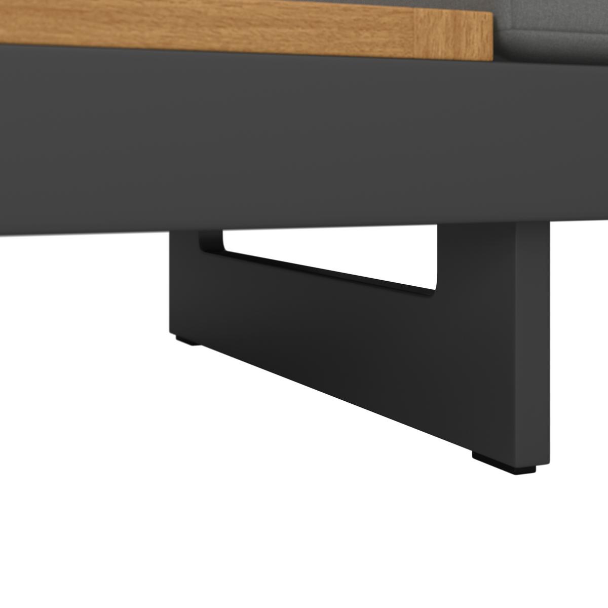Loungegarnitur Amaia Grau, Outdoorgewebe - Dunkelgrau/Grau, Modern, Holz/Textil (323/80/70cm) - Bessagi Garden