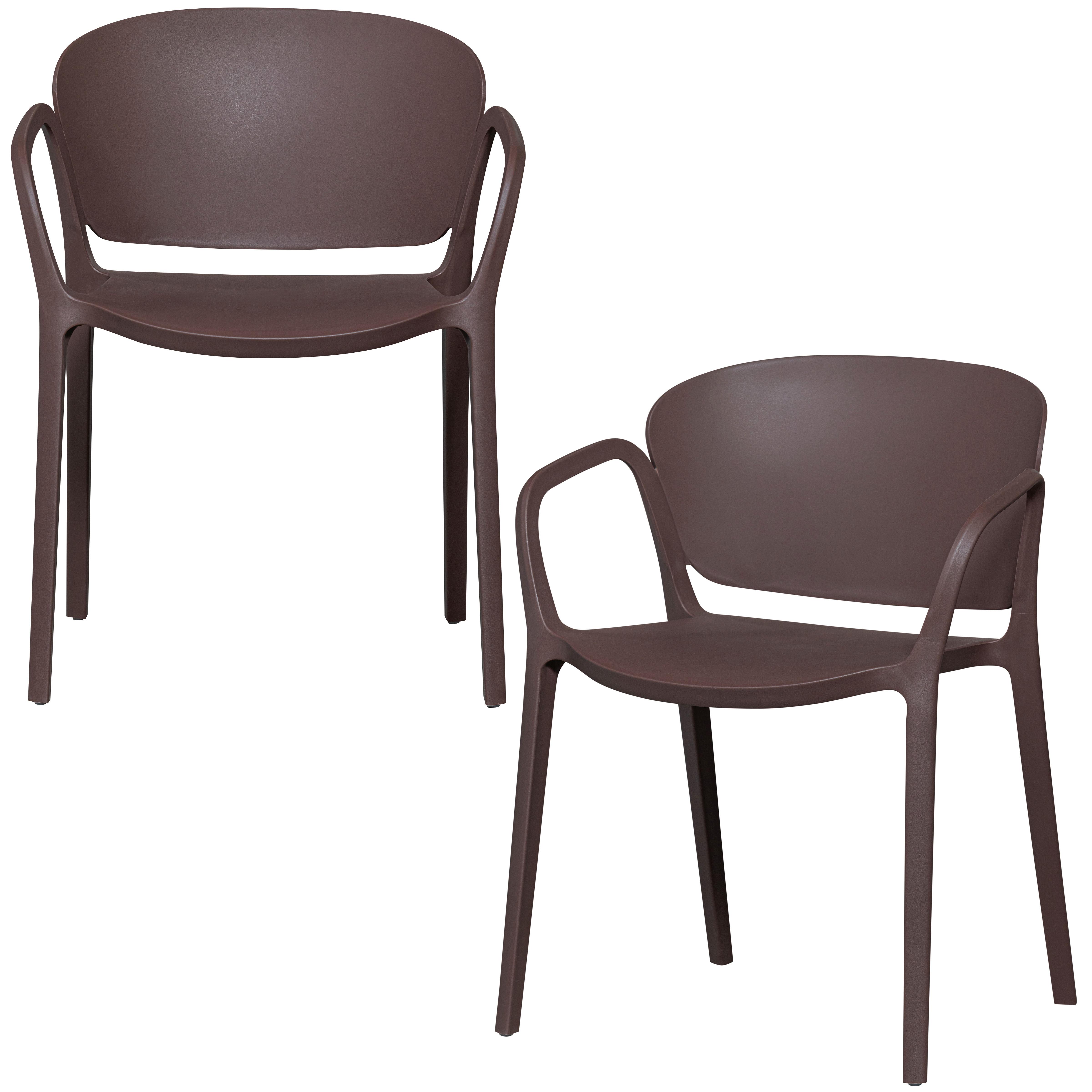 Gartenstuhl-Set Bent 2er-Set Braun - Braun, MODERN, Kunststoff (57/75/56cm) - Gardenson
