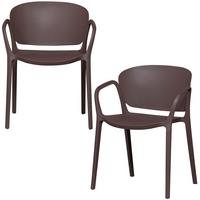 Gartenstuhl-Set Bent 2er-Set Braun - Braun, MODERN, Kunststoff (57/75/56cm) - Gardenson