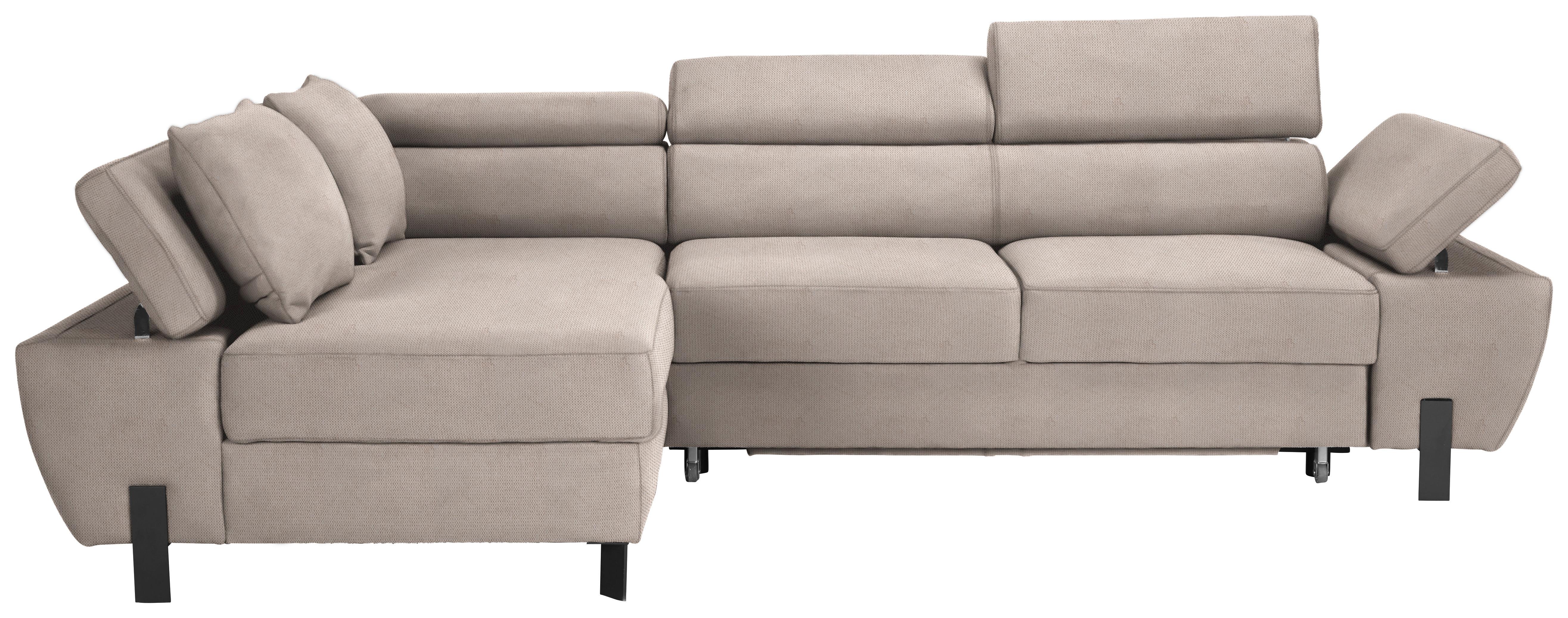 Ecksofa in Beige - Beige/Schwarz, Modern, Textil/Metall (93/90/277cm) - Mömax