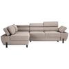 Wohnlandschaft in Beige - Beige/Schwarz, MODERN, Textil/Metall (189/277cm) - Mömax