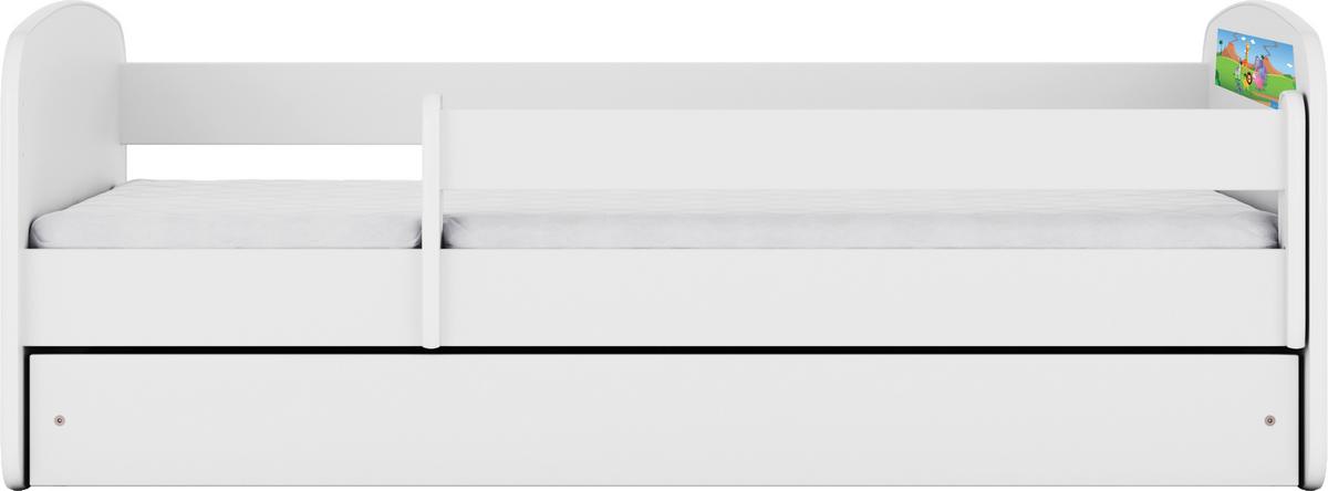 Otroška Postelja Babydreams, Bela, 80x160cm - bela/barve breze, Moderno, tekstil/leseni material (80/160cm) - MID.YOU