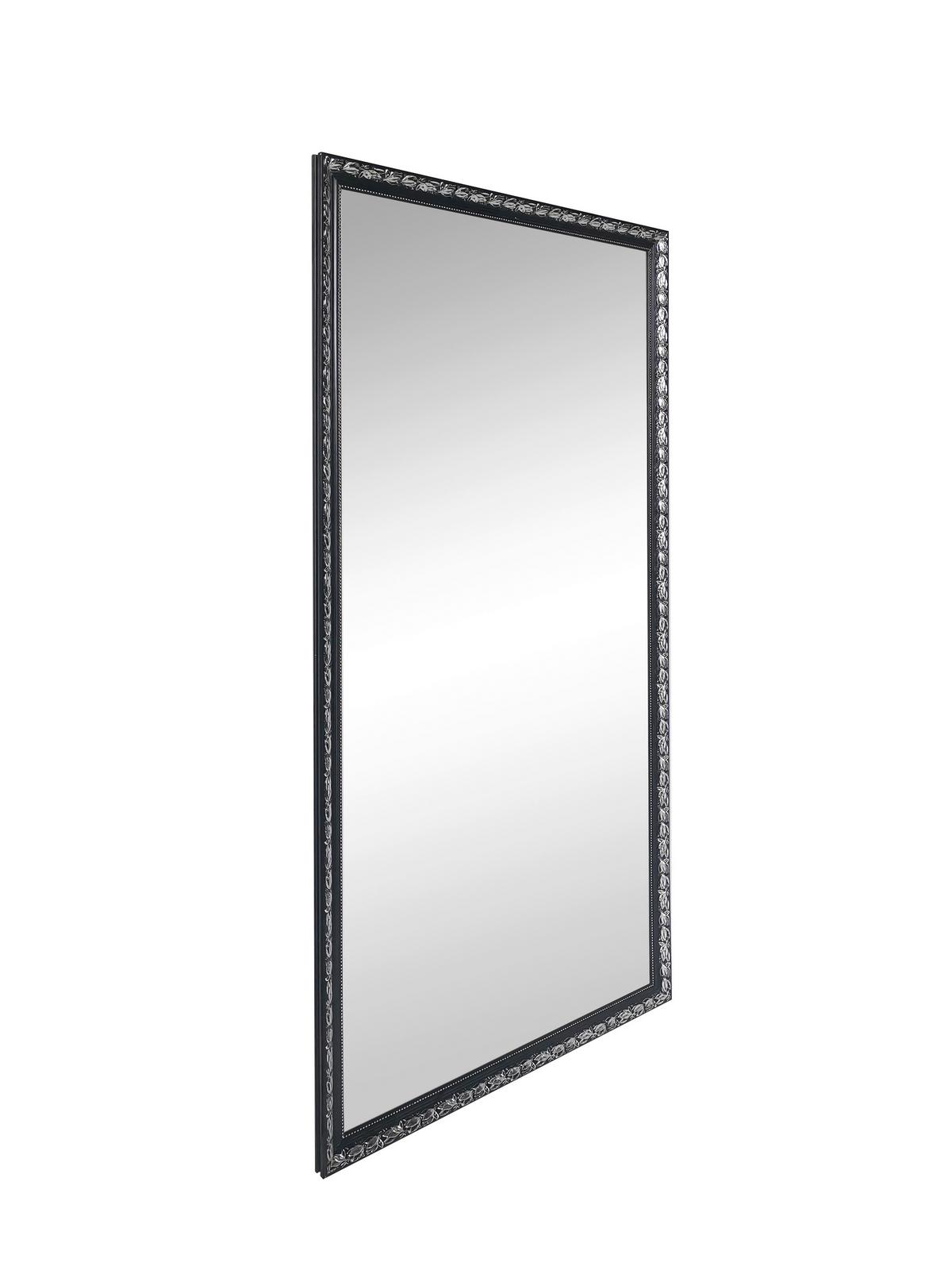 Stensko Ogledalo Sonja - srebrne barve/črna, Moderno, steklo/les (100/200cm) - Premium Living