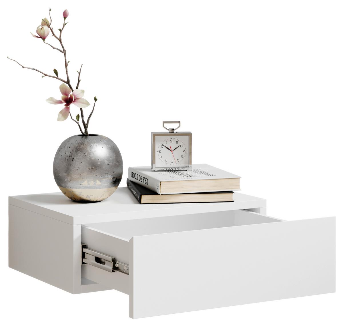 SZAFKA NOCNA TAJO - biały, Modern, materiał drewnopochodny (42/14/30cm) - Livetastic