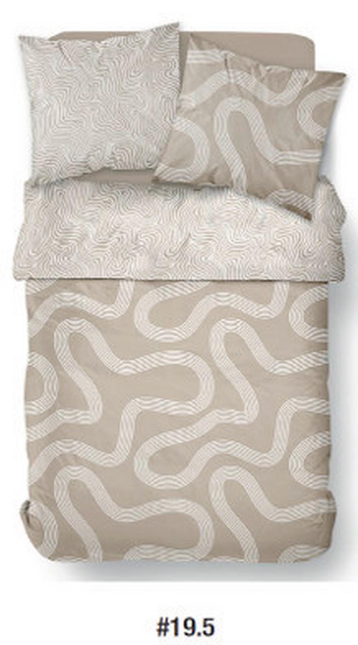 Ágyneműhuzat-garnitúra 3 Részes Waves - világosbarna, textil (140/200cm)