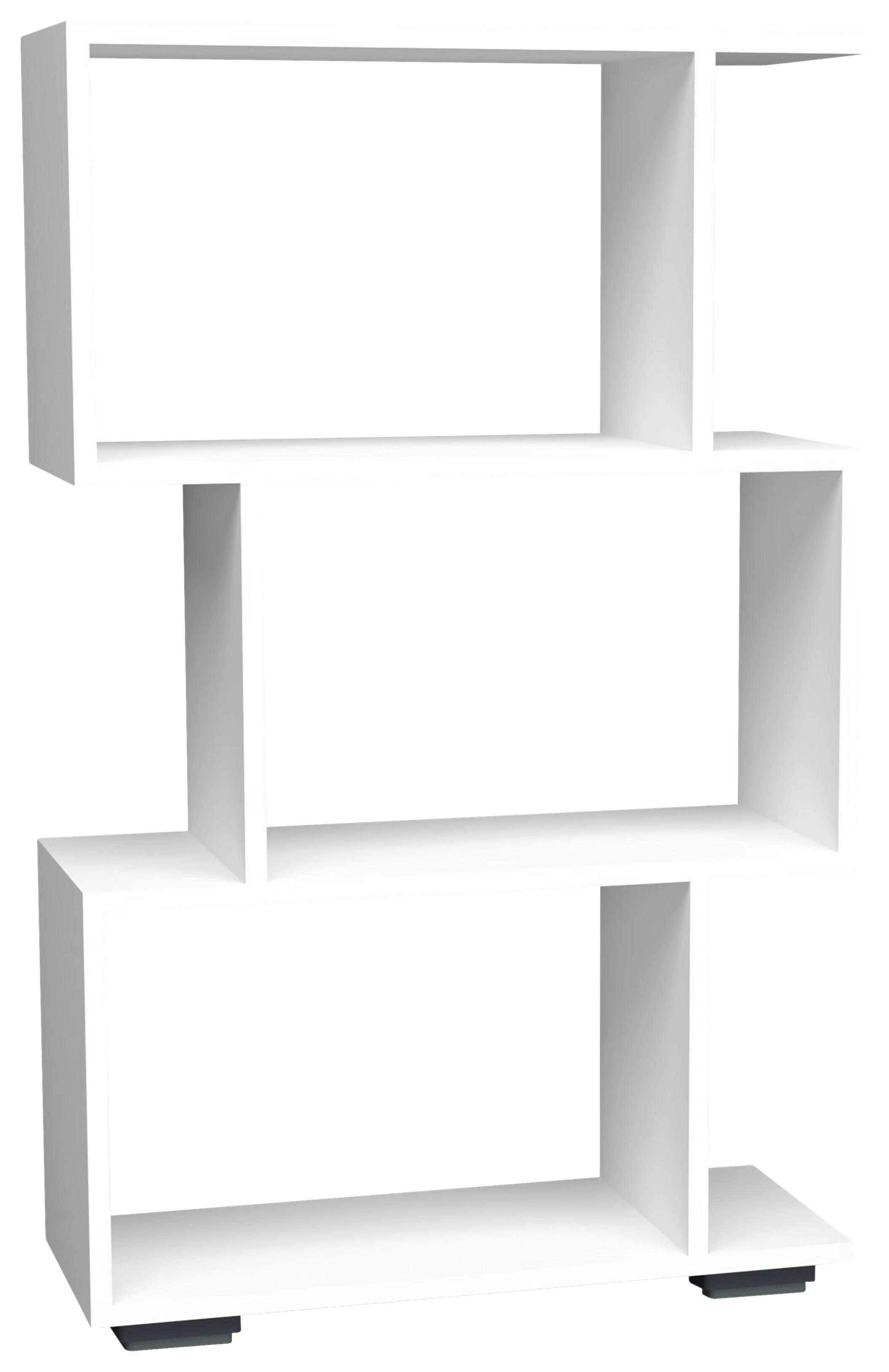 Regal Palusa M - Weiss/Silberfarben, Design, Holzwerkstoff/Kunststoff (60/97/24cm) - MID.YOU