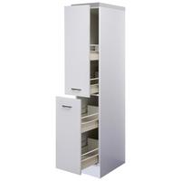 Apothekerschrank Wito ca. 30x160x60 cm Weiß - Edelstahlfarben/Weiß, KONVENTIONELL, Holzwerkstoff/Kunststoff (30/160,6/60cm) - FlexWell