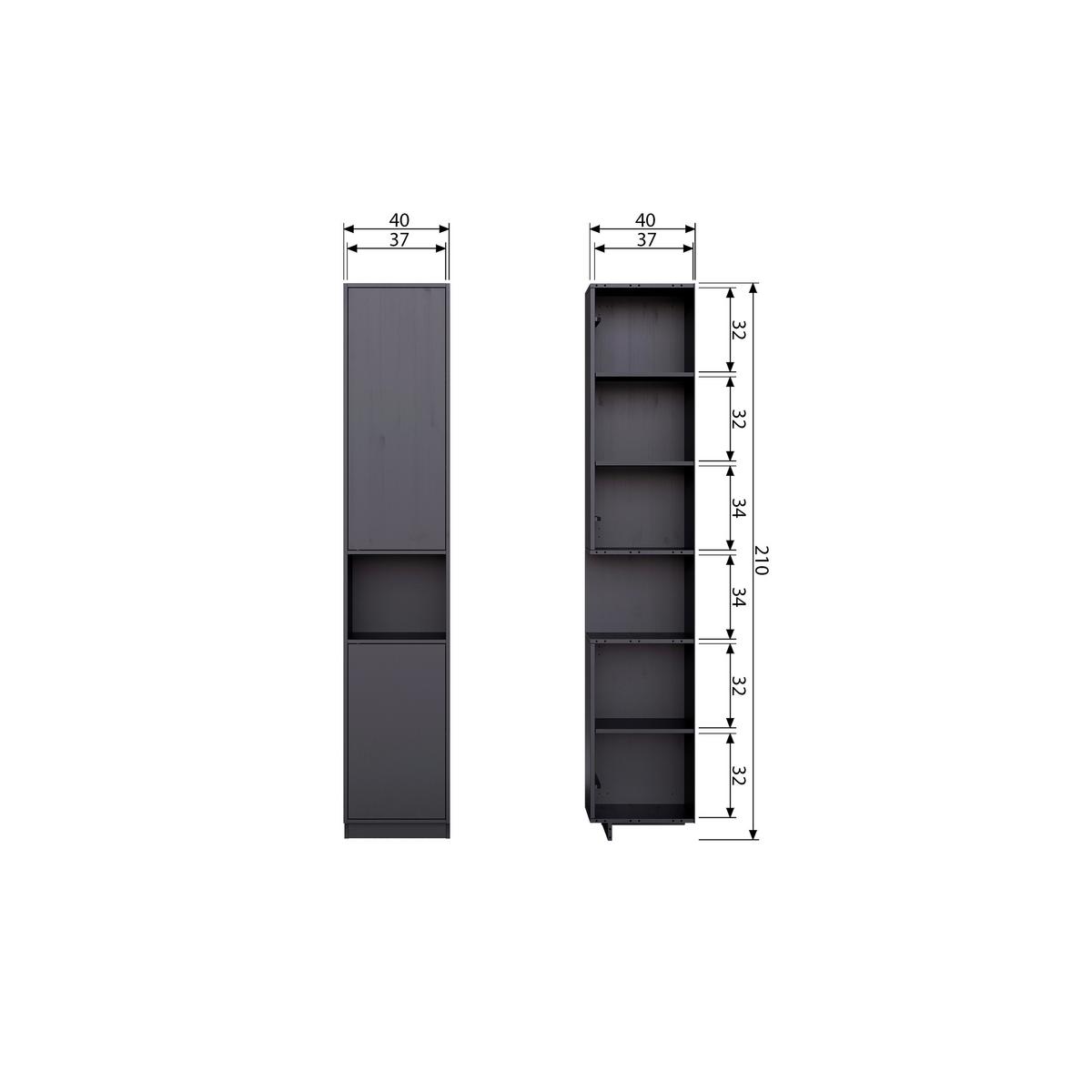 Buffet Finca Schwarz - Schwarz, Design, Holz (40/210/40cm) - Livetastic