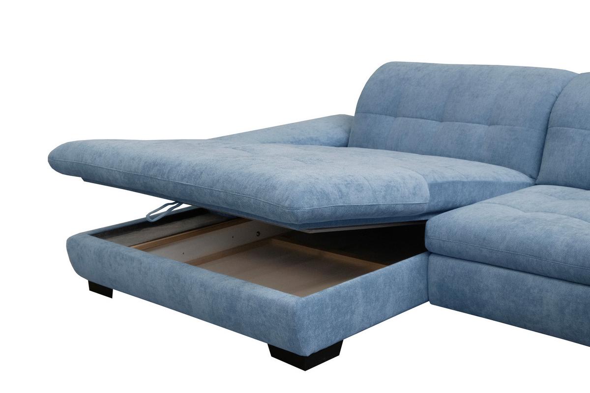 Coltar BELLAGIO - albastru, Modern, carton/material pe bază de lemn (198/328cm) - Premium Living