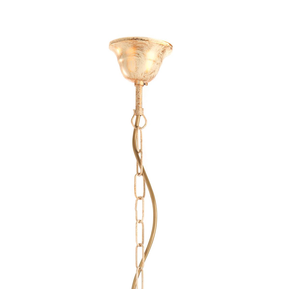 Kronleuchter Doppio Giro Weiß max. 6 Watt - Weiß, KONVENTIONELL, Glas/Metall (75/82cm)