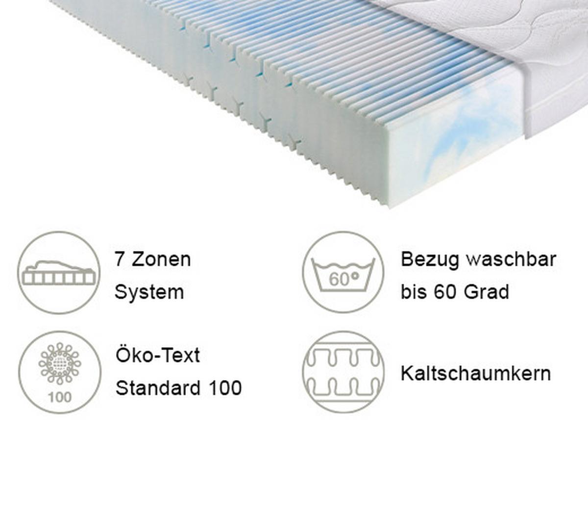 Kaltschaummatratze LLQ 18 H2 ca. 90x200 cm Weiß - Weiß, Basics, Textil (90/200cm) - Breckle