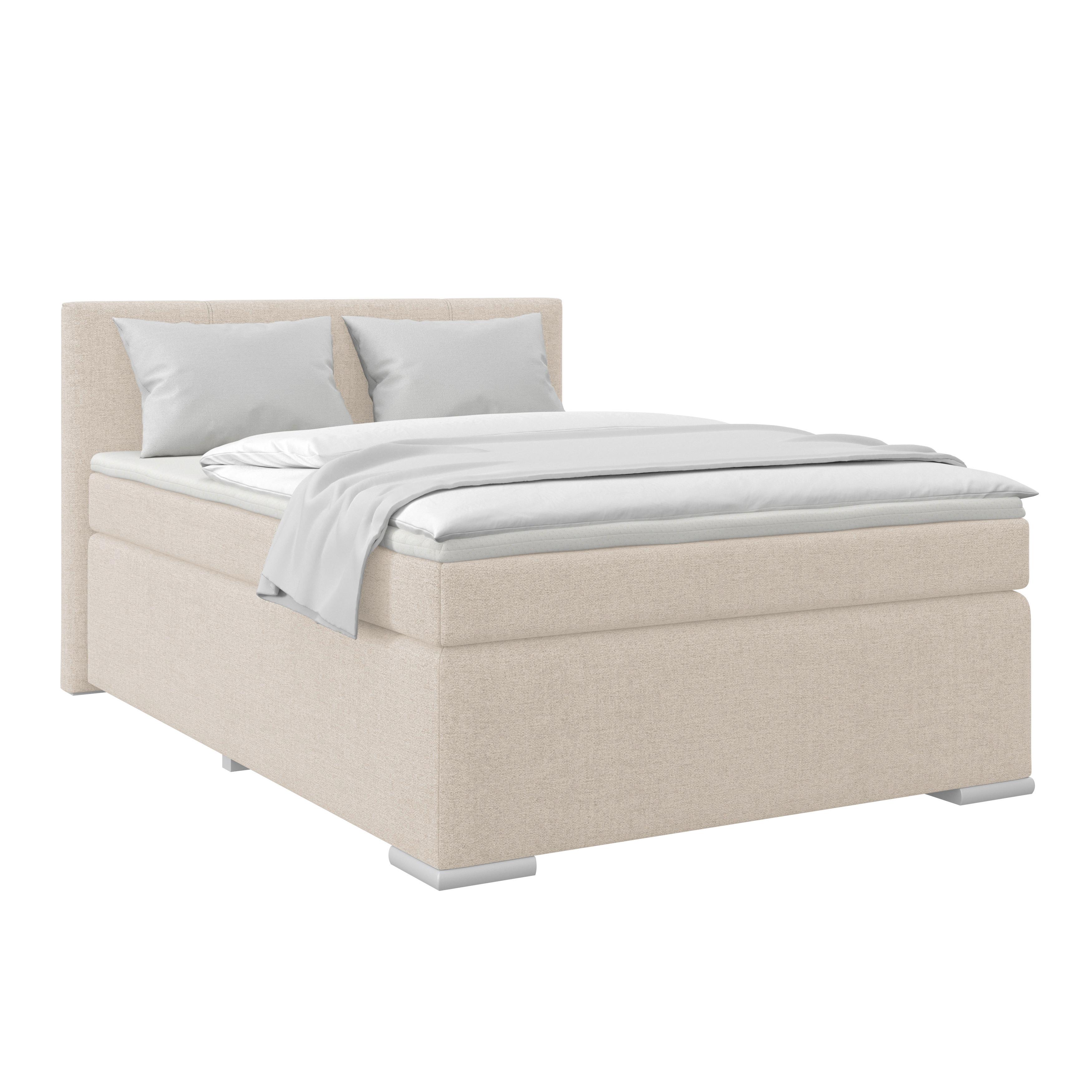 Pat Boxspring Mira - bej, Konventionell, lemn/metal (120/200cm) - Best Price