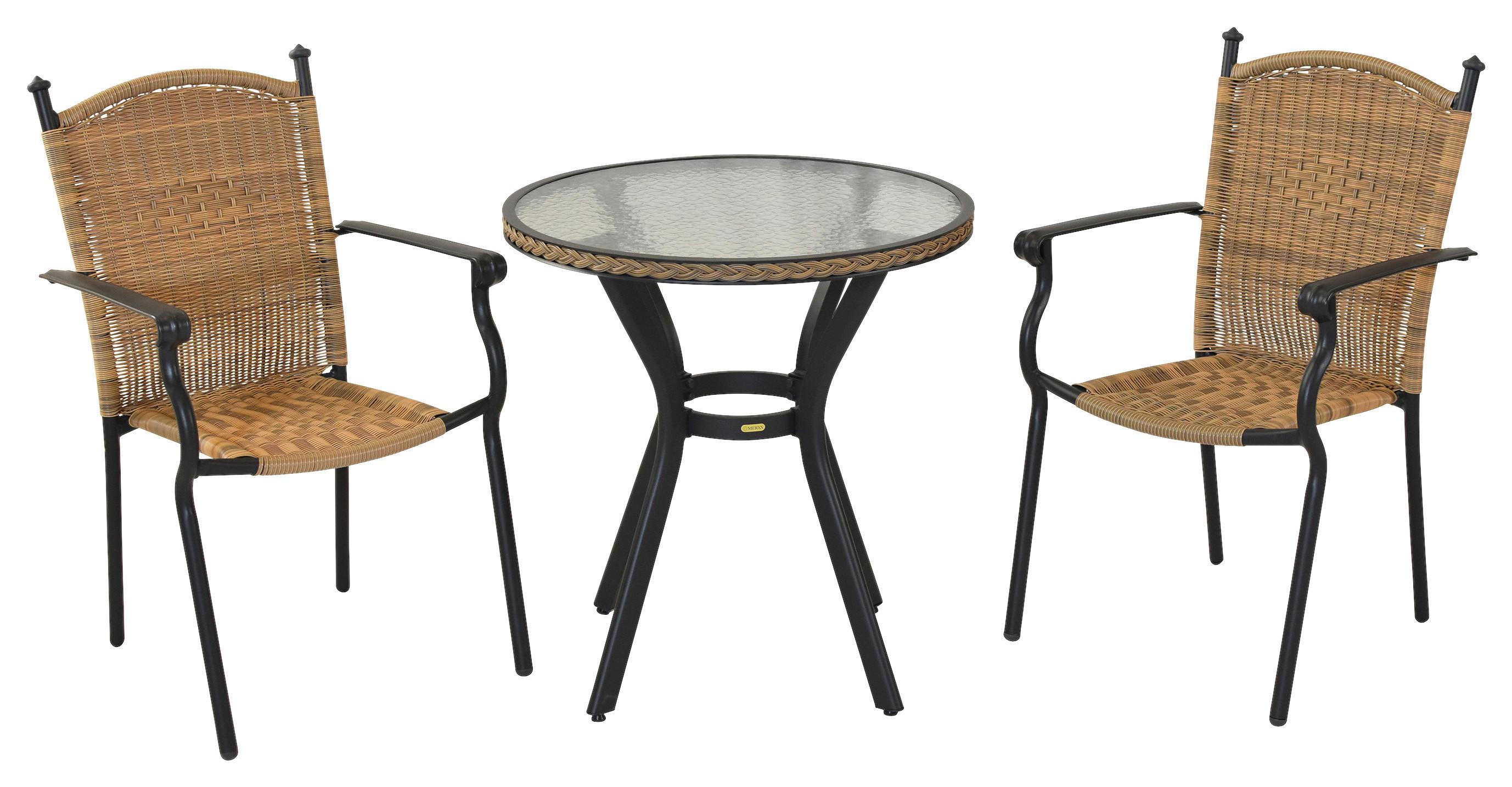 GARTENSET ROMA - Graphitfarben/Naturfarben, MODERN, Kunststoff/Metall - Gardenson