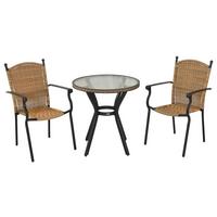 GARTENSET ROMA - Graphitfarben/Naturfarben, MODERN, Kunststoff/Metall - Gardenson