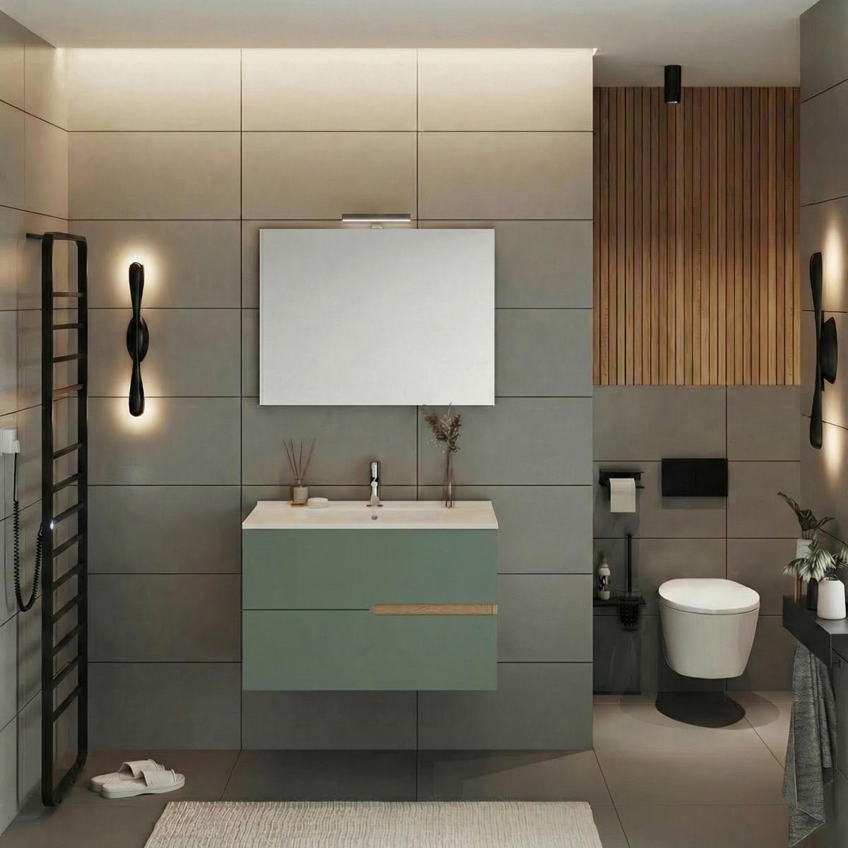 Element Ispod Umivaonika Eva - boje kadulje/divlji hrast, Moderno, drvni materijal (80/51/46cm)