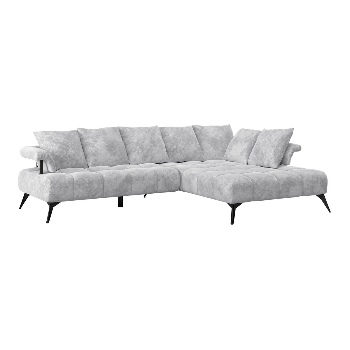 Kutna Garnitura Vanessa New - svijetlo siva/crna, Moderno, tekstil/metal (297/200cm) - Modern Living
