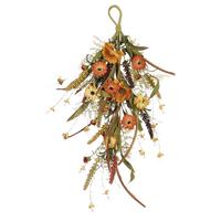Dekozweig Annika - Gelb/Orange, KONVENTIONELL, Kunststoff (32/65/5cm)