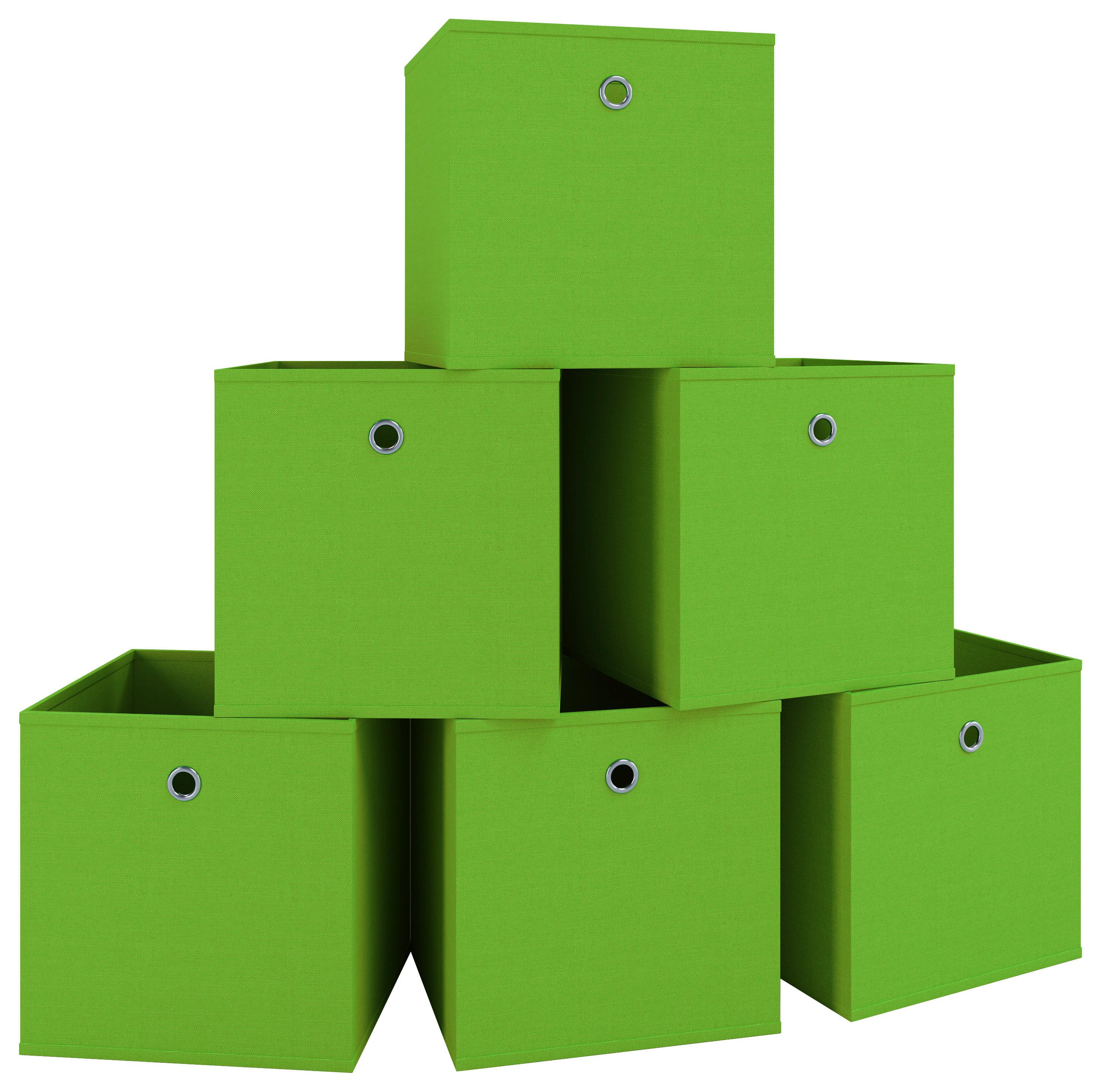 Faltbox 6er-Boxas - Grün, Basics, Kunststoff (27/28/27cm) - MID.YOU