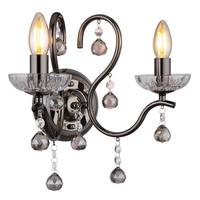 Wandleuchte Camila Klar/Schwarzchrom - Klar/Schwarzchrom, KONVENTIONELL, Glas/Metall (33/21,7/33cm) - Globo