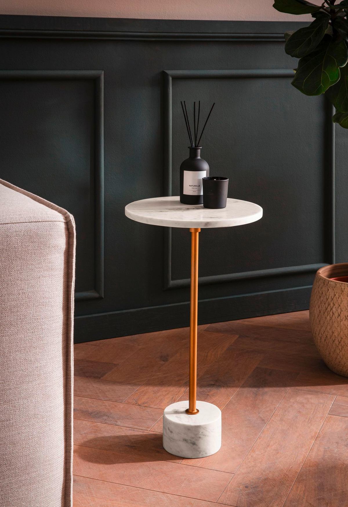 Mizica Marble, Marmor, Zlata - zlate barve/bela, Design, kamen (30/30/55,5cm) - Livetastic
