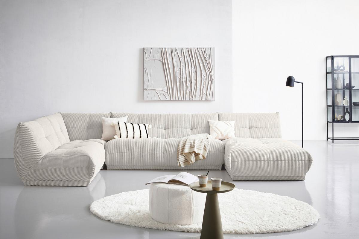 Modul Sofaelement Giselle Weiß - Weiß, Trend, Textil (105/80/112cm) - Livetastic