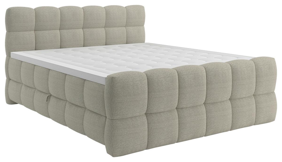 Boxspring Krevet Brisbane - crna/ecru, Trend, drvni materijal/drvo (120/200cm) - Premium Living