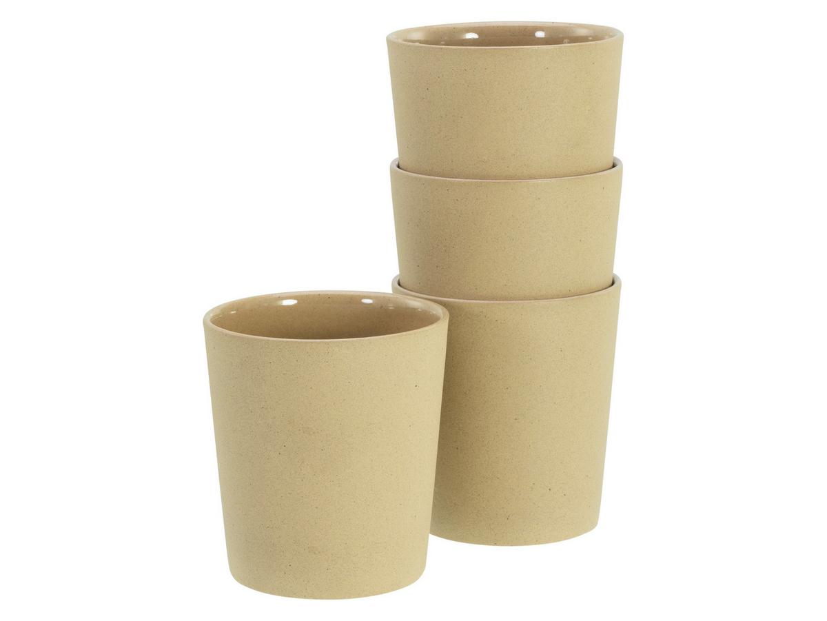 Set Skodelic Futuro Sand, 4-Delni - svetlo rjava, Basics, keramika (500ml) - Creatable