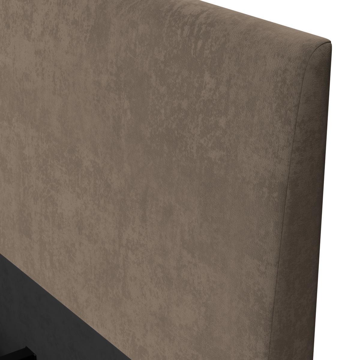 Polsterbett Josef Dunkelbraun ca. 180x200 cm - Dunkelbraun/Schwarz, Modern, Holz/Textil (180/200cm) - Bessagi Home