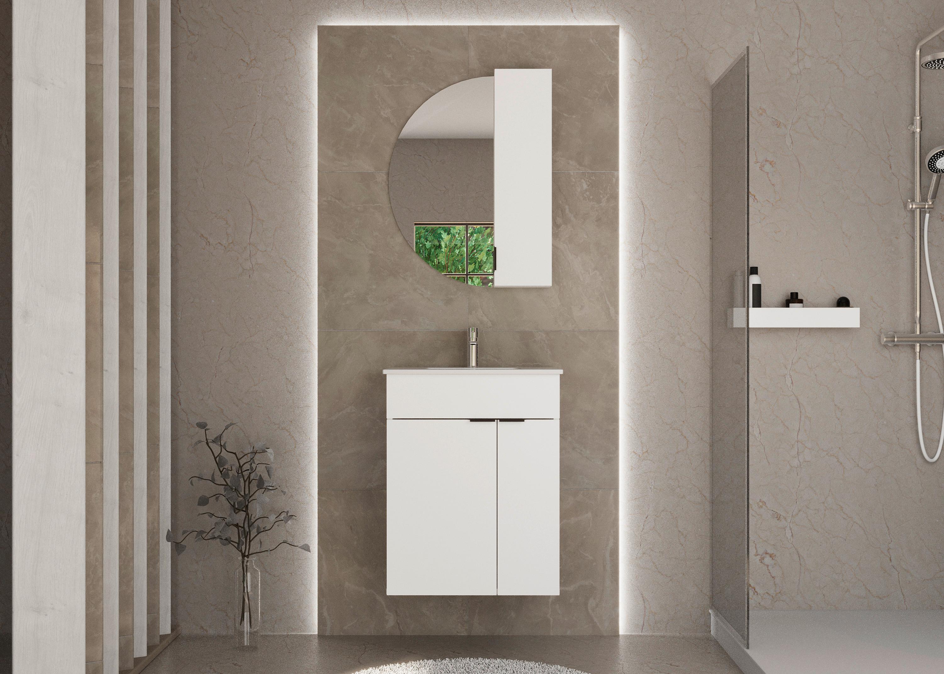 WASCHTISCHKOMBI NAPOLI -EXKLUSIV- - Schwarz/Weiß, MODERN, Keramik/Holzwerkstoff (60/78/46cm) - Mömax