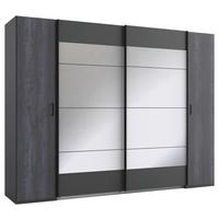 Ormar S Kliznim Vratima Kopenhagen - boje grafita/tamno siva, Basics, drvni materijal/metal (272/210/65cm) - Modern Living