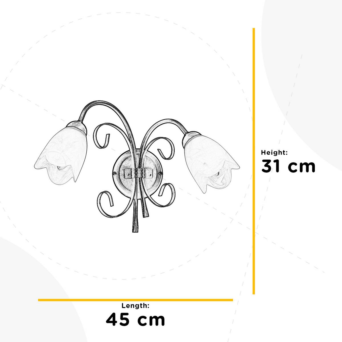 Falilámpa 4623/ap2 Odino - konyak, Konventionell, üveg/fém (45/30/23cm)