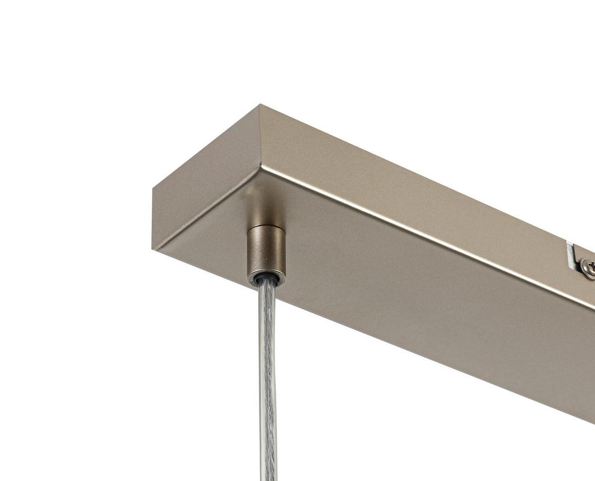 Hängeleuchte Reni Champagnerfarben max.120 Watt - Champagner/Transparent, MODERN, Glas/Kunststoff (86/18/120cm)