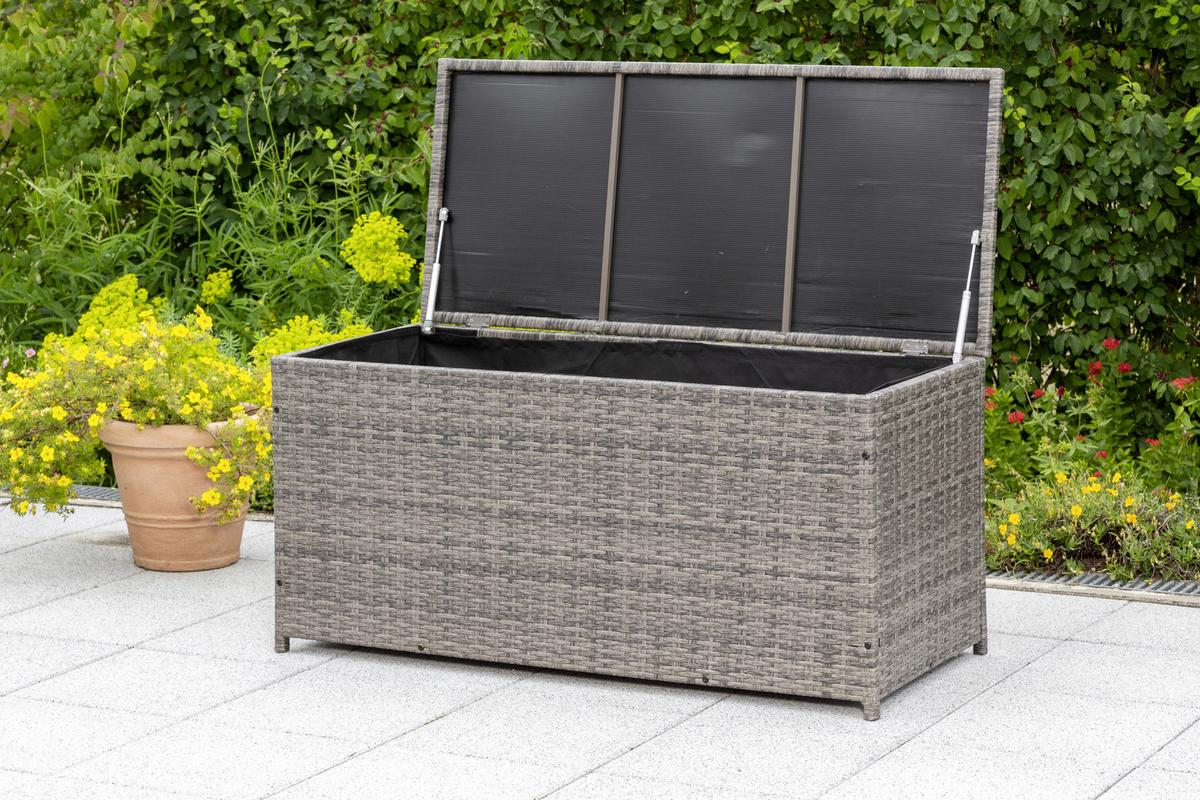 KISSENBOX KISSENBOX - Grau, KONVENTIONELL, Kunststoff/Metall (123/54/60cm) - Gardenson