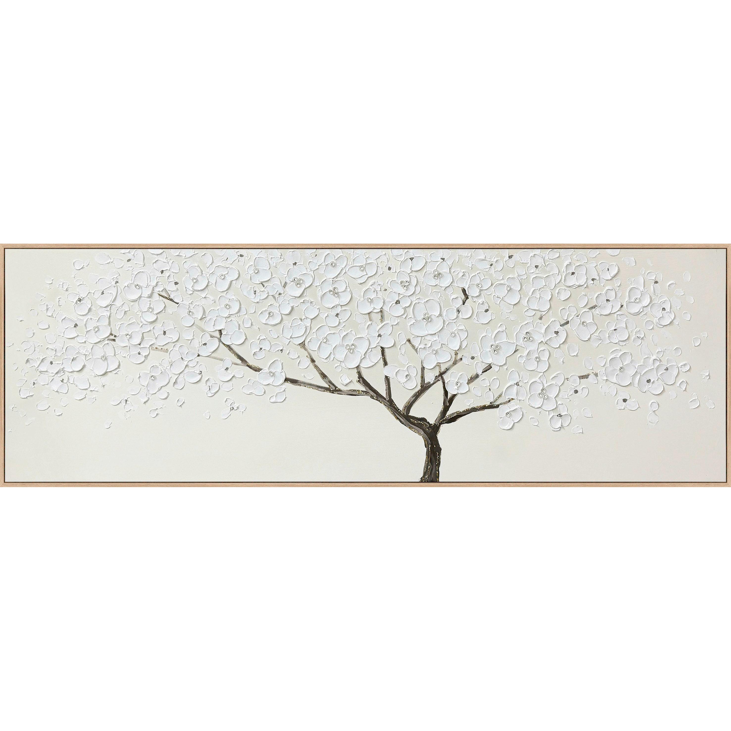 Leinwandbild Airy Schwarz/grauweiss Ca. 150x50cm - Eiche dunkel/Weiss, Konventionell, Holz/Kunststoff (150/50/3,6cm) - Mömax