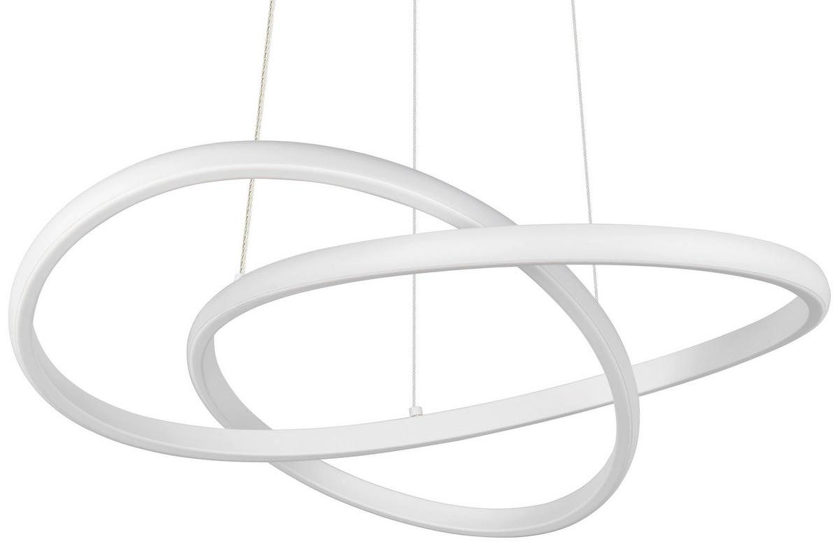 Lampă suspendată cu LED Maximilian - alb, Konventionell, plastic/metal (50/150cm) - Mömax