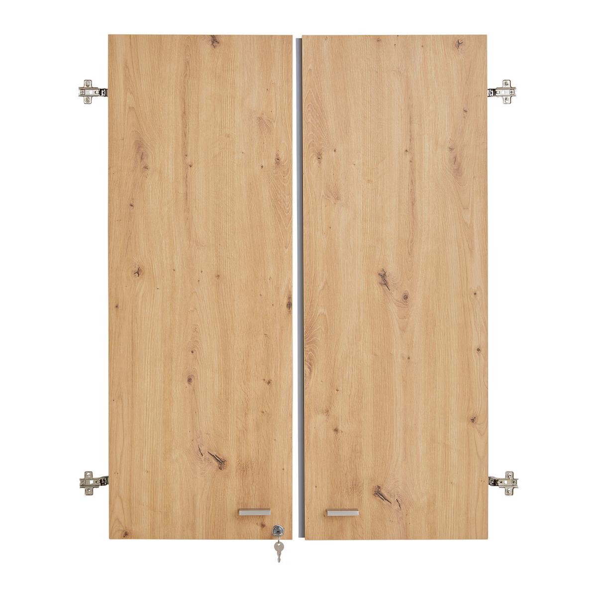 Türenset Mister Office Eiche Artisan - Alufarben/Eiche Artisan, Modern, Holzwerkstoff/Metall (77/104/2cm) - Mömax