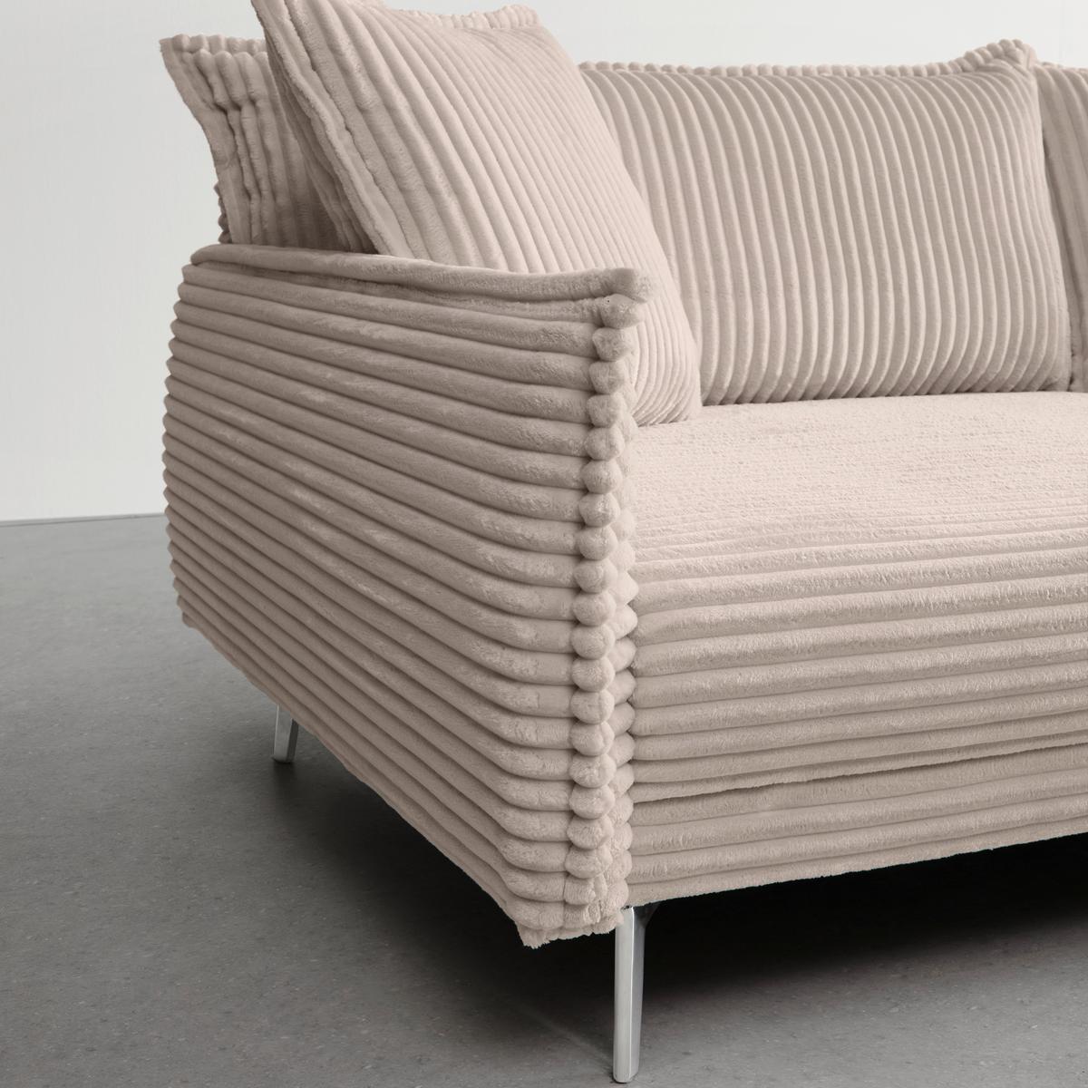 Bigsofa Kiss Cappuccino - Chromfarben/Cappuccino, MODERN, Holz/Metall (241/90/117cm) - Mömax