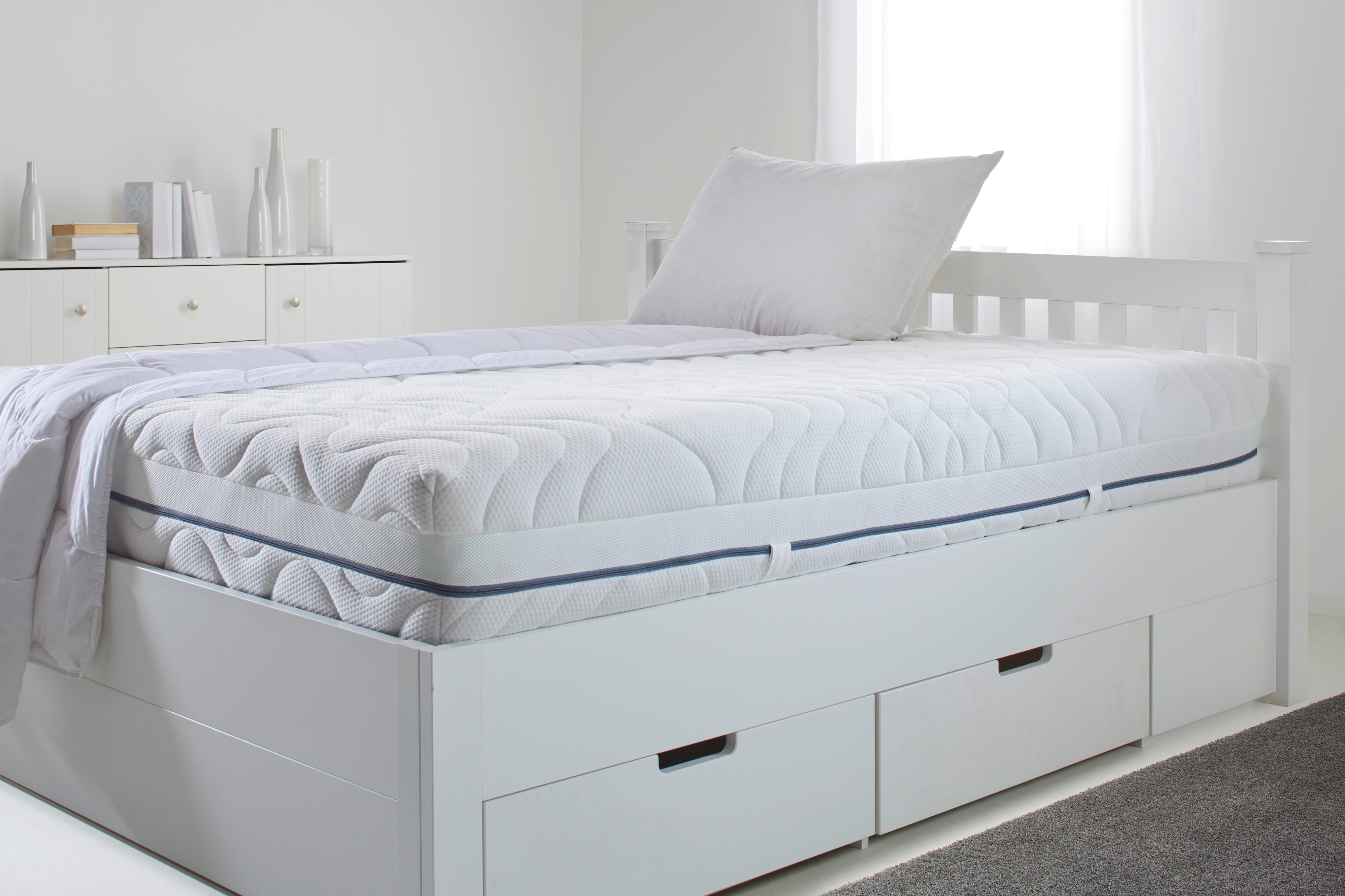 Komfortschaummatratze H3+H4 ca. 140x200cm - Weiß, Textil (140/200cm) - Nadana