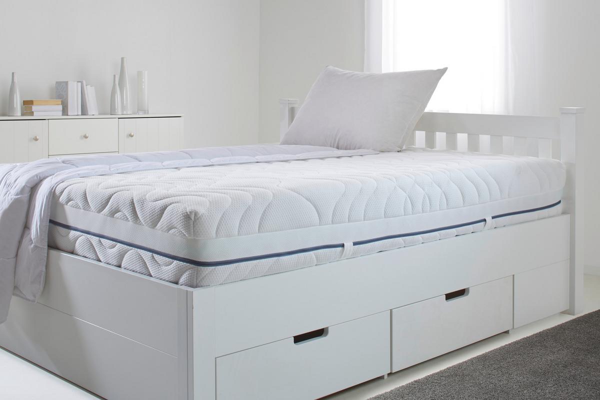 Komfortschaummatratze H3+H4 ca. 140x200cm - Weiß, Textil (140/200cm) - Nadana