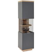 Vitrină JAKE - stejar Artisan/antracit, Trend, sticlă/material pe bază de lemn (45,7/187/38cm) - Modern Living