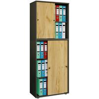 AKTENSCHRANK LONA XXL - Honigeiche/Anthrazit, Design, Holzwerkstoff (70/183/37cm) - MID.YOU