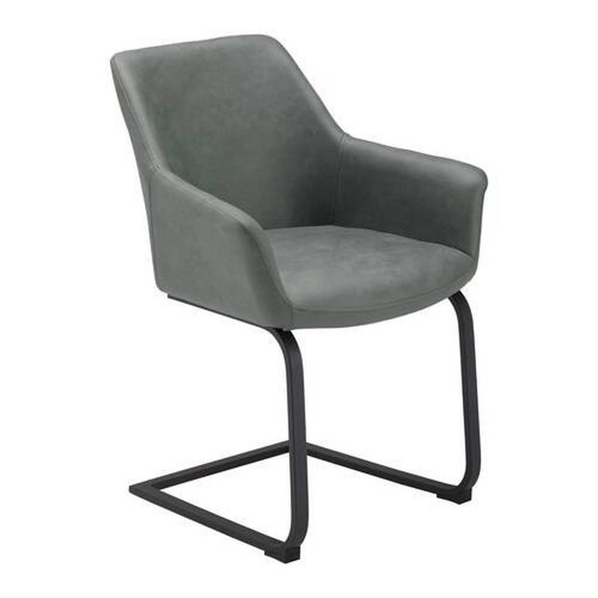 Schwingstuhl Pria Grün Mikrofaser Gepolstert - Schwarz/Grün, MODERN, Holz/Textil (61/85/62cm) - Bessagi Home