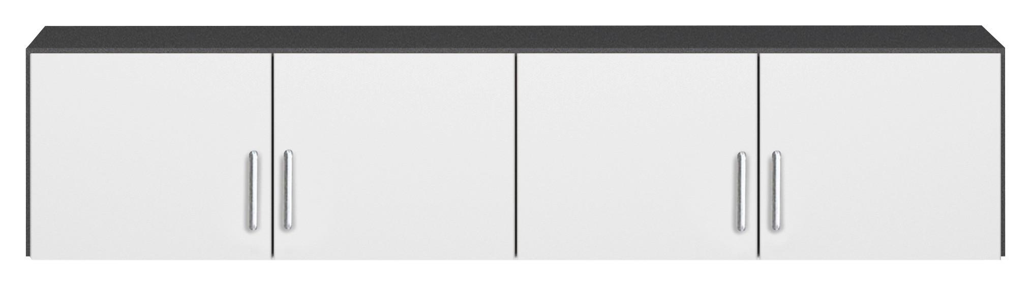 Aufsatzschrank Aalen-Extra Weiss - Weiss/Alufarben, Holzwerkstoff/Kunststoff (181/39/54cm) - Mömax