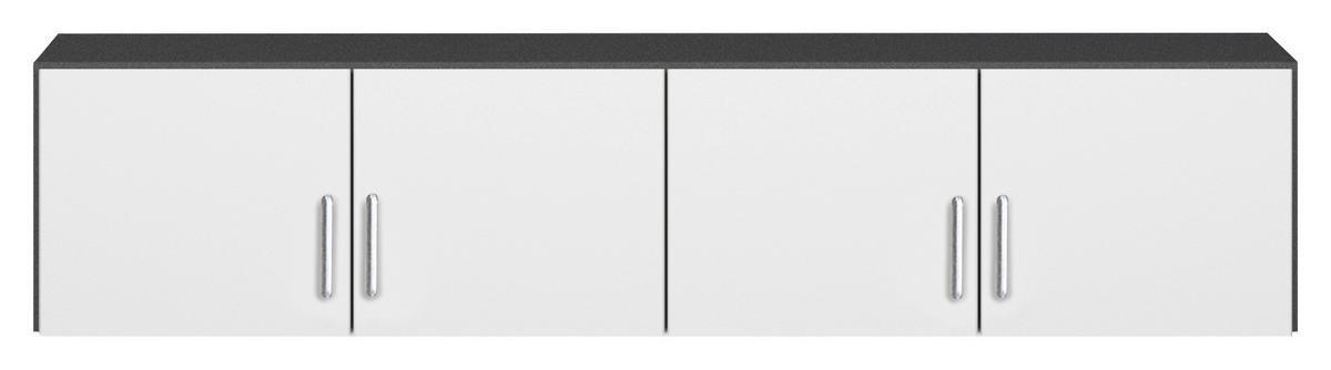 Aufsatzschrank Aalen-Extra Weiss - Weiss/Alufarben, Holzwerkstoff/Kunststoff (181/39/54cm) - Mömax