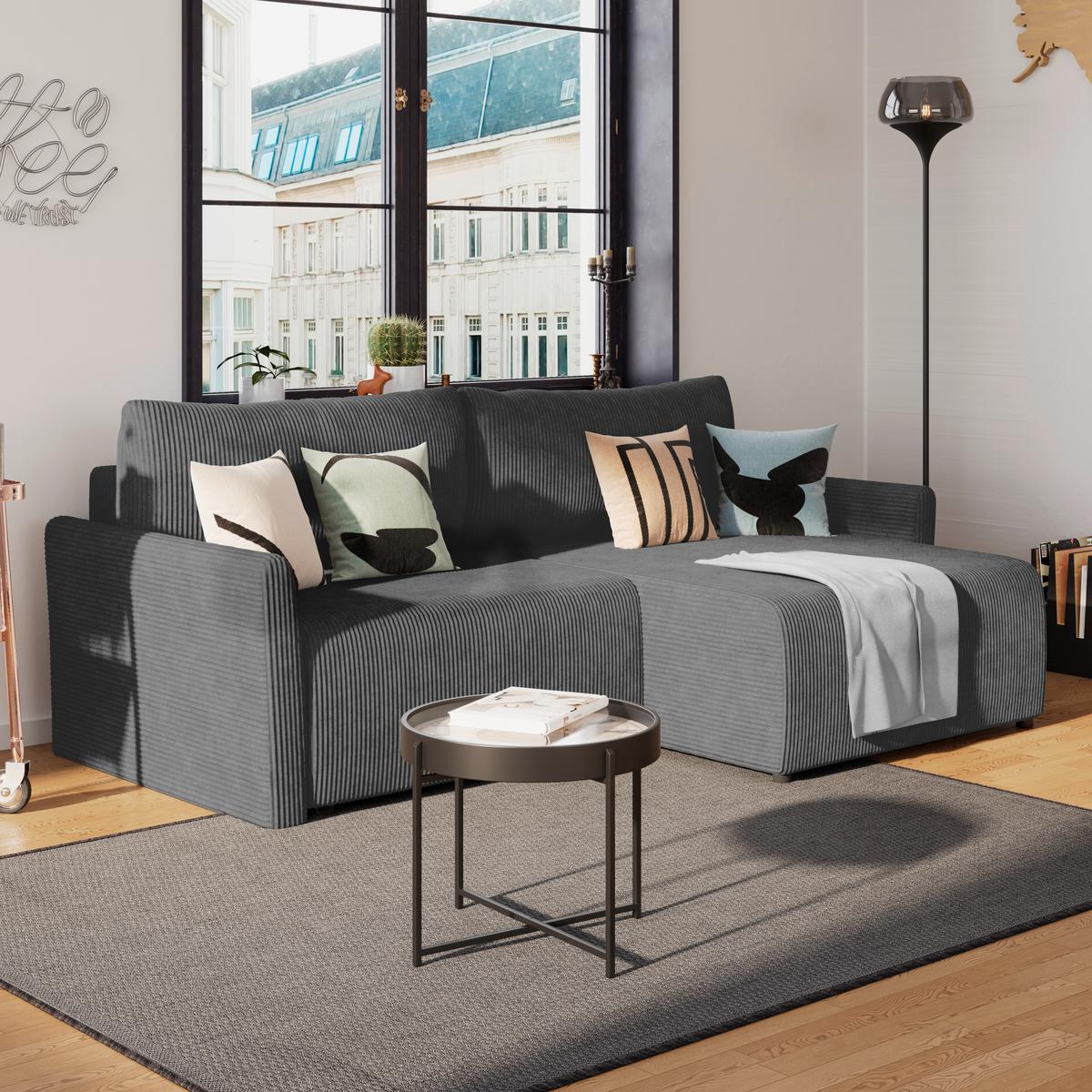 Coltar SONOS - negru/ecru, Modern, textil (228/146cm) - Modern Living