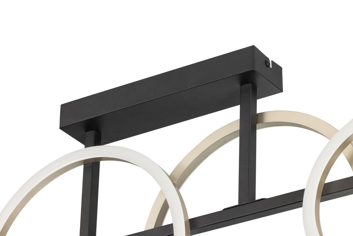 LED-Deckenleuchte Carsten Schwarz/Champagner max. 40 W - Champagner/Schwarz, Basics, Kunststoff/Metall (95/40/7cm)