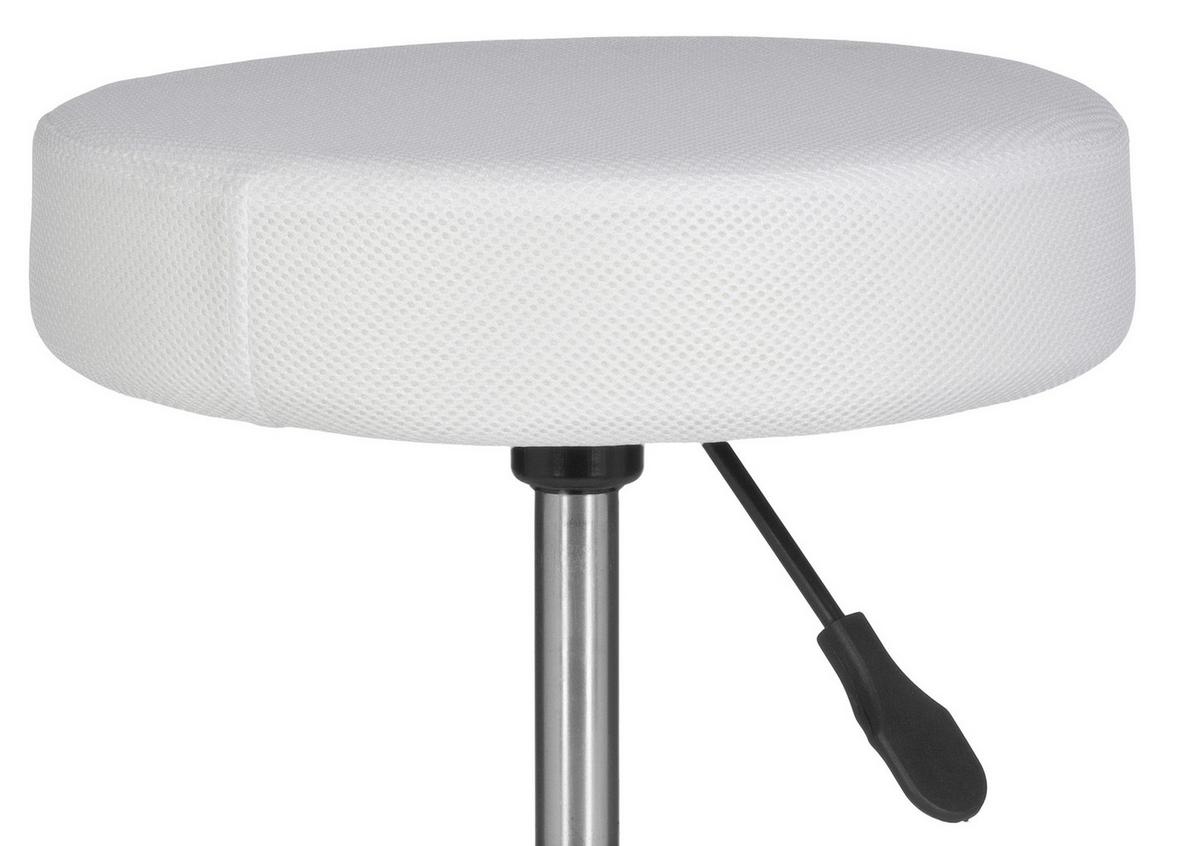 Vrtljivi Stolček Leon - bela/barve aluminija, Konvencionalno, tekstil (55/60/55cm) - MID.YOU