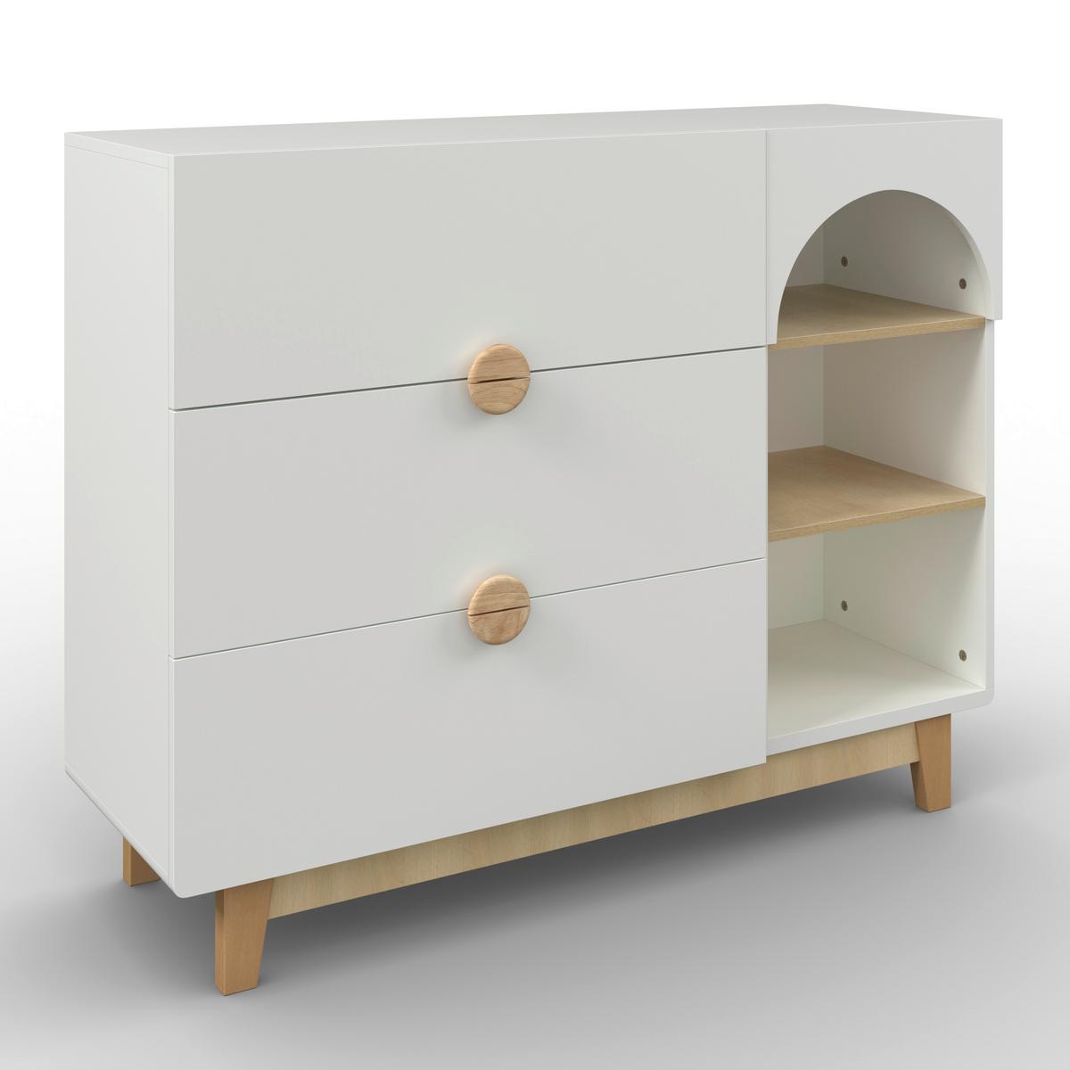 Kinderregal Enny Weiß/Buchefarben - Buchefarben/Weiß, MODERN, Holz/Holzwerkstoff (118/95/39cm) - Bessagi Kids