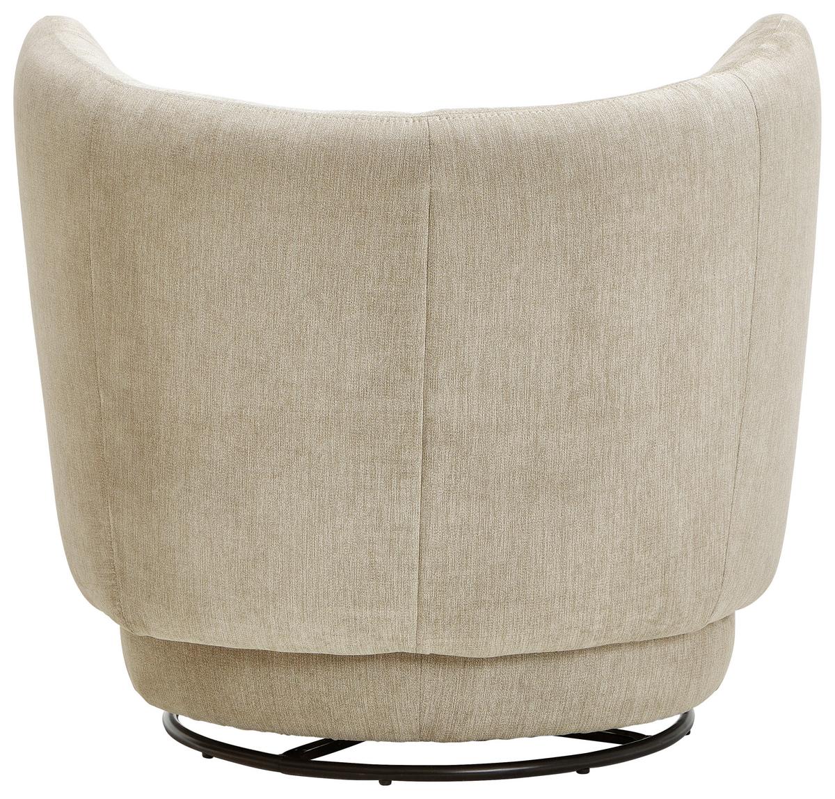 Cocktailsessel Boli Beige - Hellbraun/Beige, Design, Textil/Metall (92/80/84cm) - Livetastic