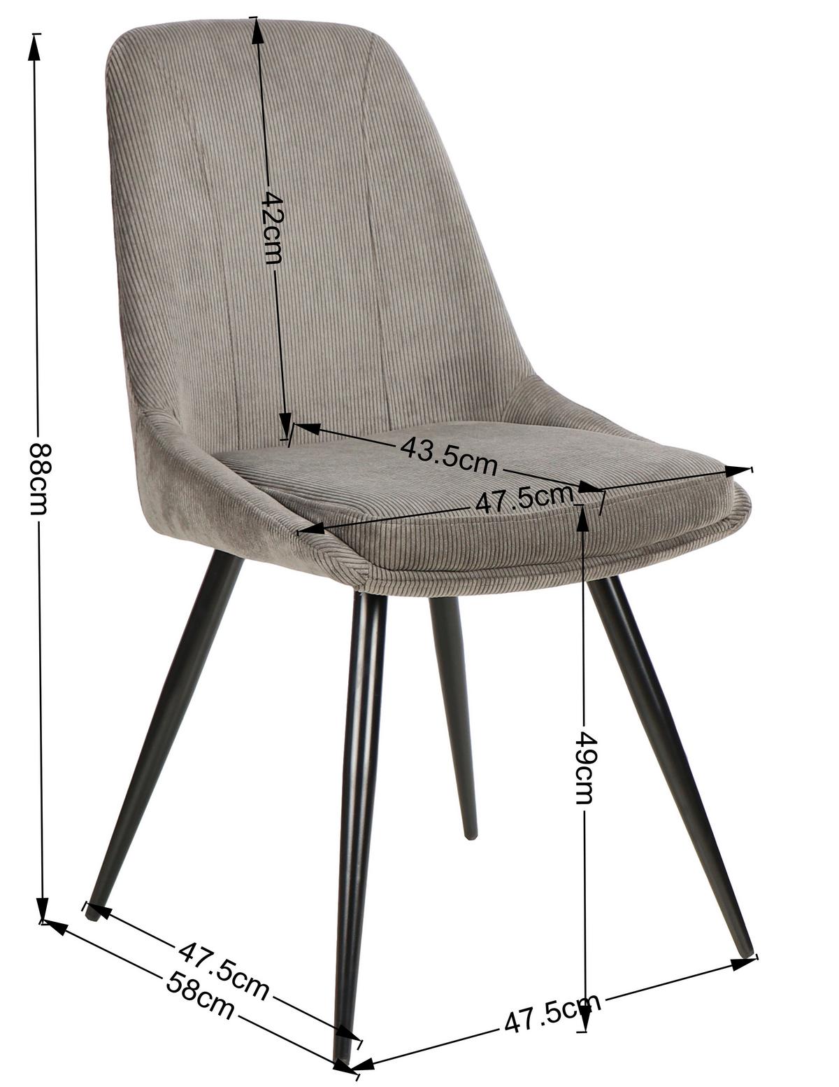 KRZESŁO CORINNA - jasnoszary/czarny, Modern, metal/drewno (49/88/59cm) - MID.YOU